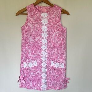 Lilly Pulitzer Pink Paisley Dress with White Lace